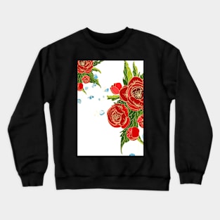 red flowers bouquet_card Crewneck Sweatshirt